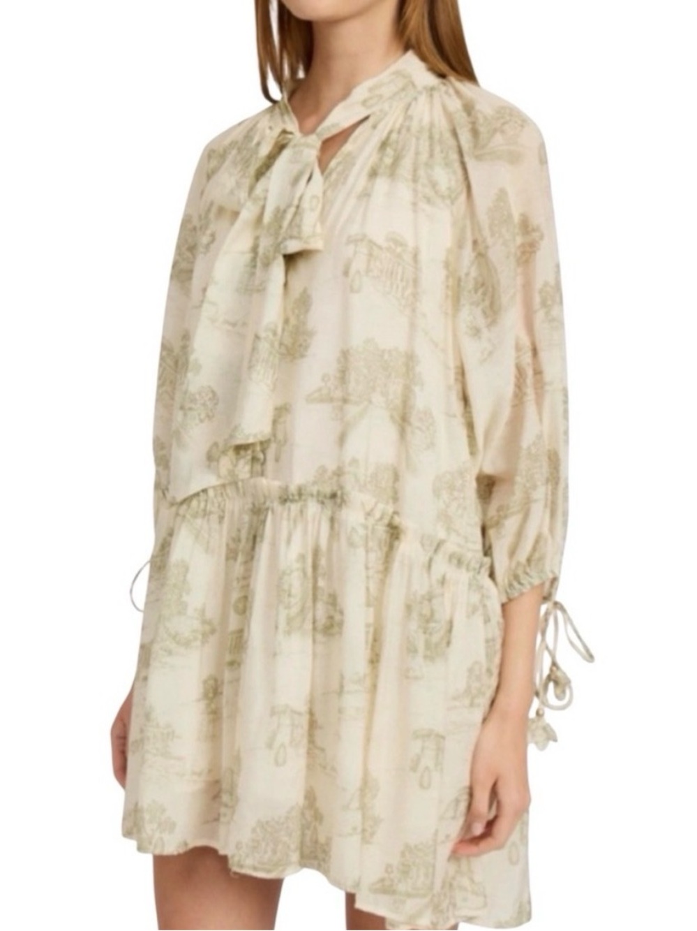 En Saison Leighton Mini Dress- Cream Olive L